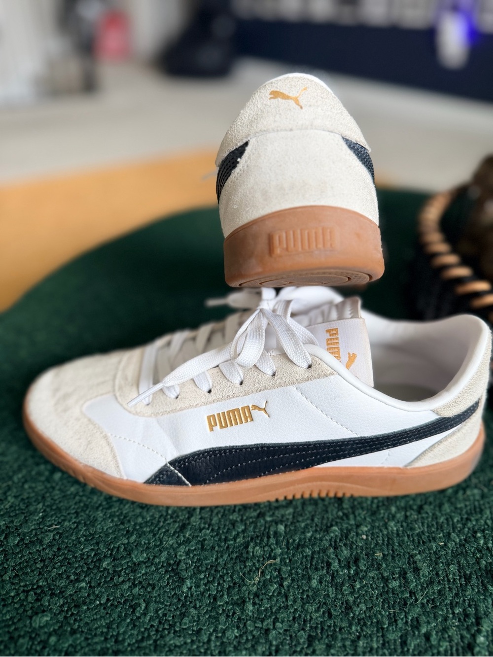 Puma White Sneakers with Black Formstrip and Gum Sole